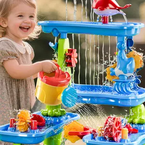 Garden,Beach, summervibes,Toddler Sand Water Table Toy,Water Activity Tables Summer Gift Toys for Outside Backyard,Summer Water Table, for Toddlers 3-5 4-7 Years Old, Fun Water Playset Outdoor Water Toys for Backyard, 5-Layer Thickened Water Play Table
