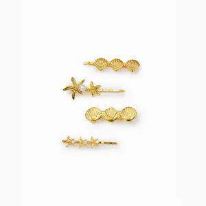 Cider 4PCS STARFISH & SHELL HAIR CLIP SET