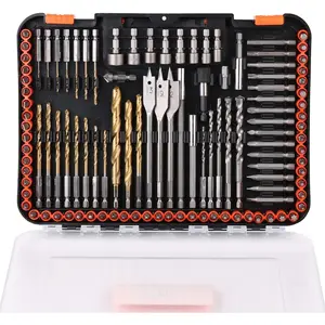 Impact Drill Bit Set, 112-Pieces 1/4" Hex Shank Impact Driver Bits and Screwdriver Bits Set for Screw Driving and Wood Metal Cement Drilling Screwdriver Bits Set with Storage Case