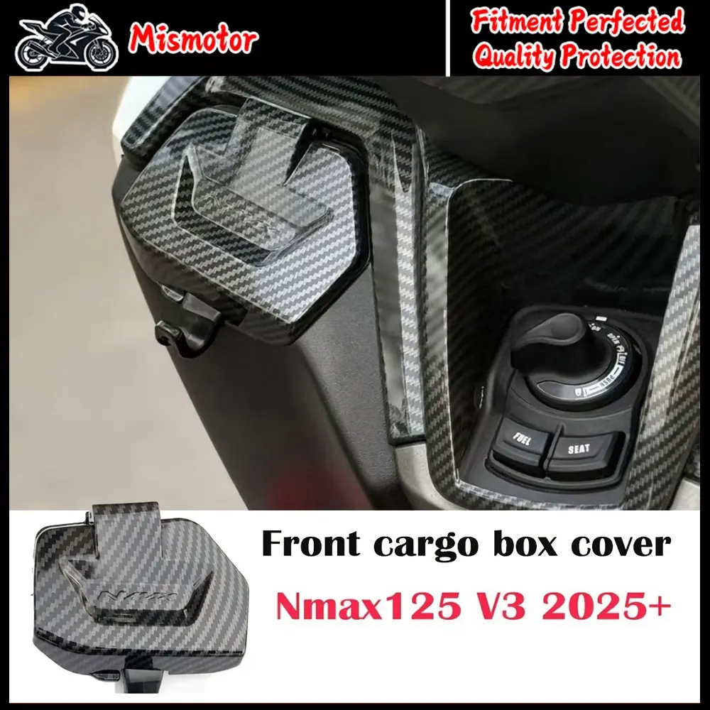 Tool Case Lid Pocket Cover Cap Motorcycle Front Storage Box Cover with Luggage Hooks for Yamaha NMAX N-MAX 155 125 NMAX155 NMAX125 N-MAX155 V3 2025-2026 | ABS Plastic Dual Function Storage Lid & Helmet Hanger Accessory Upgrade
