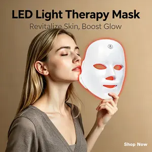 7 Color LED Light Therapy Mask, Cordless Rechargeable Photon Skin Rejuvenation Mask, USB-Charged Face Skincare Device for Anti-Aging, Brightening & Acne Treatment, Home Facial Beauty Tool for Women