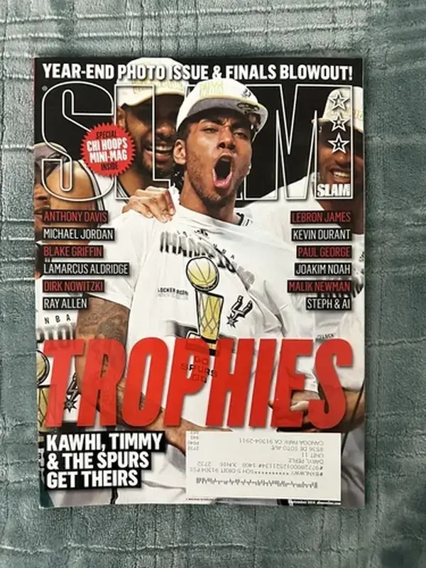 2014 Sept Slam Magazine Poster Print SPURS CHAMPS Kawhi Leonard #174 w/Tony Parker - POSTER NO FRAME
