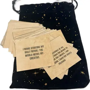 48 Positive Affirmation Cards 2x2 inch Laminated Durable Bold Font Manifest Rewire Subconscious for Abundant Mindset Comes in Moon n Star Pouch