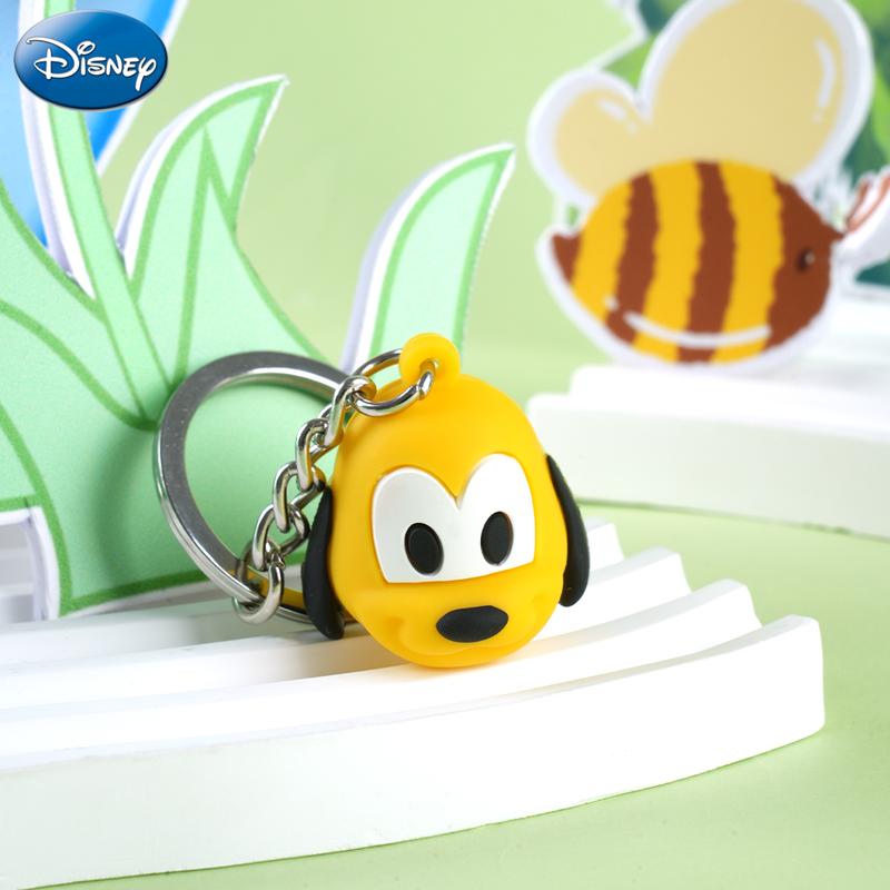 Disney Mickey Pluto PVC Keychain 1PC-Official License 3D Figurine Bag Clip Charms Anime Peripheral Backpack Decoration Car key Pendant Desk Ornament Durable Exquisite Alloy Gift
