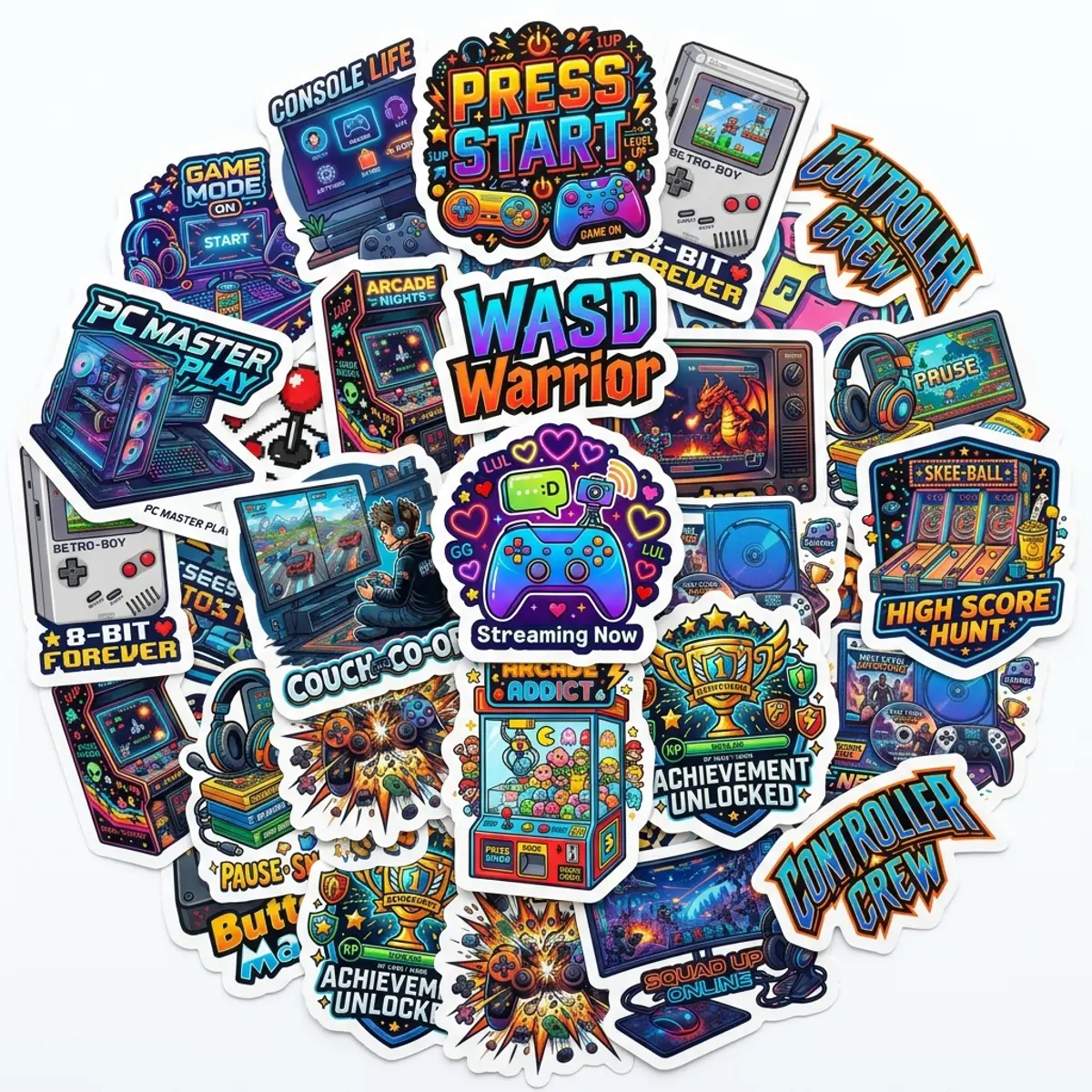 20pcs Video Game Stickers Pack for Gamers - Perfect for Personalizing Your Gaming Gear and Accessories