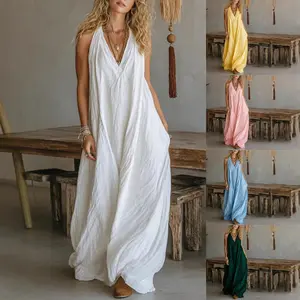 Casual Sleeveless Hollow Holiday Jumpsuit 2026 Fashion High Street Wide Leg Playsuits Simple Sol.