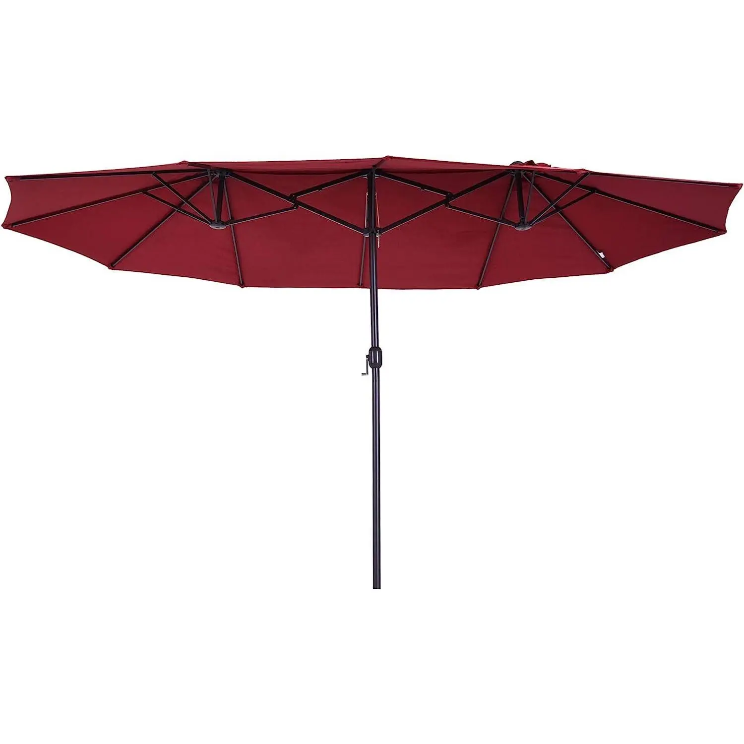 LazyRella™ 15ft Patio Umbrella Double-Sided Outdoor Market Extra Large Umbrella with Crank Handle for Deck, Lawn, Backyard and Pool