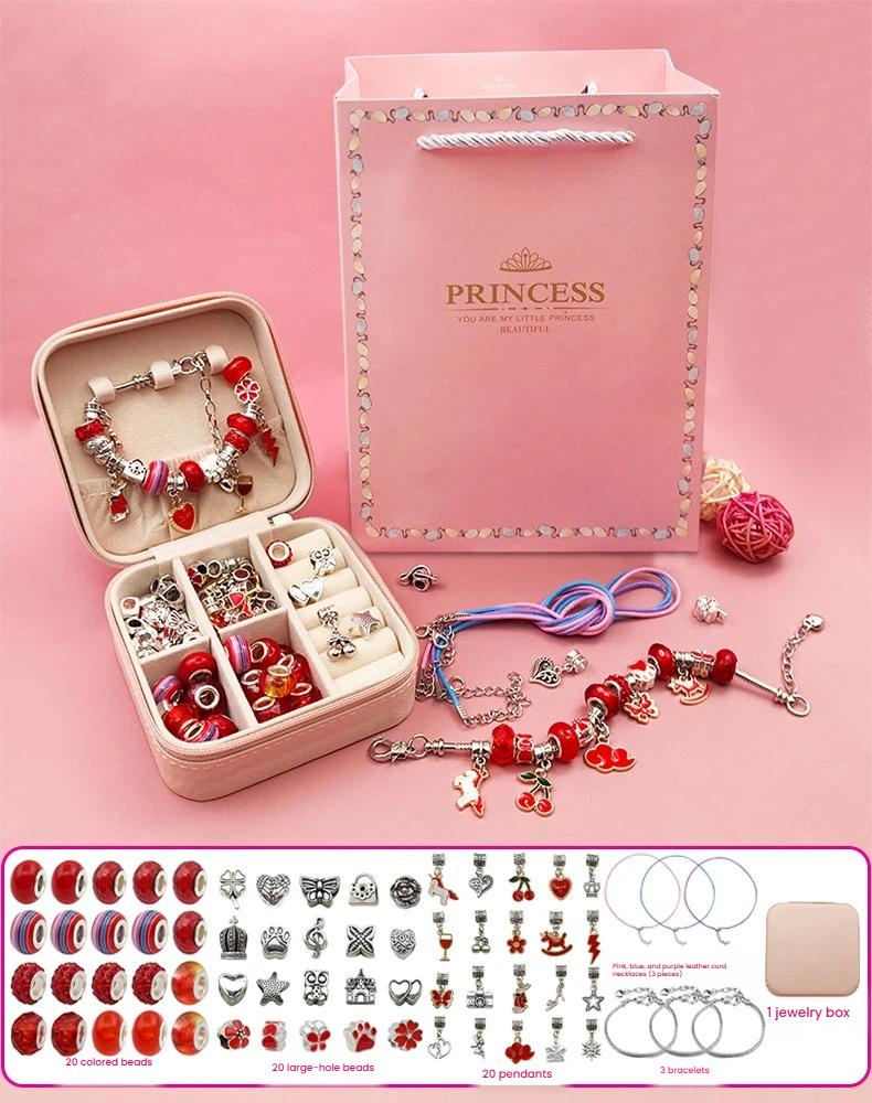 Beaded Jewelry Craft Kit with Soothing Color Scheme, Creative Bracelet & Necklace Making Set, Perfect Gift for Girls, Fun Handmade Activity