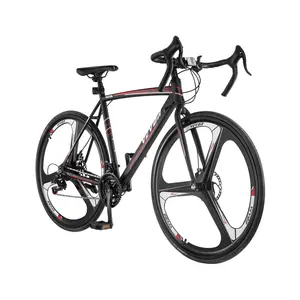 fathersdaygift  VEVOR Road Bike, 700C Wheels Racing Bike, SHIMANO 21 Speeds Drivetrain System City Commuter Road Bicycle, Urban Adult Sport Bike with Carbon Steel Frame, Drop Bar, Disc Brake, for Men and Women