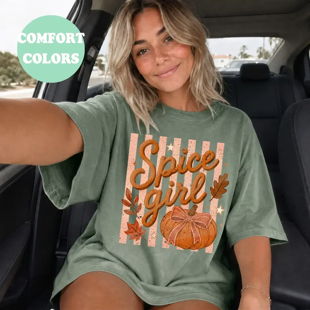 Comfort Colors Spice Girl Shirt | Pumpkin Fall Graphic Tee | Cute Autumn Comfort Colors T-Shirt | Cozy Fall Pumpkin Shirt | Thanksgiving Graphic Tee