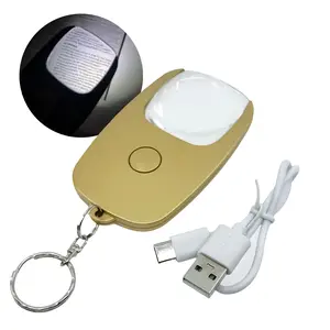 Flipo Rechargeable Magnifying Glass with Light, 5X Lighted Magnifier, Pocket Magnifying Glass with Light and keychain,  Handheld Magnifier with Light, Illuminated Magnifier for Reading Coins Jewelry