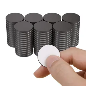 Uniclife 100 Pcs Round Magnets with Adhesive Backing, 20 x 2.1 mm Small Magnets for Crafts, Self Adhesive Magnet Dots, Refrigerator Discs, Sticky Circle Pads for Fridges, Whiteboards, DIY