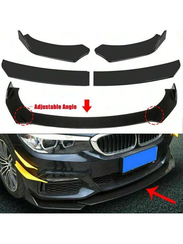 Car Front Lip & Chin Bumper Modification Kit – Designed For Fashion Owners, High-Quality Black PP, Easy Install, Compatible With Most Models!