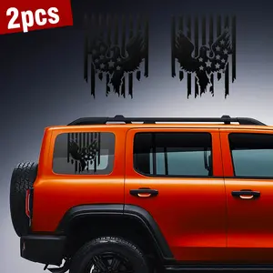 2pcs Truck SUV Car Rear Window Car Sticker American Flag Pattern Decal Set