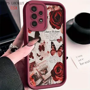 for  Wine Red Sunset Rose Mobile Phone CaseSamsung Galaxy S25/S24/S23/S22 (S4) – Ultra / Plus / FE / Base Models Compatible samsung accessories