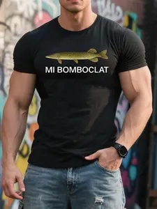My Bomboclat Fish Shirt - a Silly Meme Shirt, a Fun Meme Shirt, a Shirt for Those with a Messed-Up Mind, Men'S T-Shirt, Round Neck Short Sleeve, Stylish Casual, Comfortable And Breathable, Men'S Clothing T-Shirt