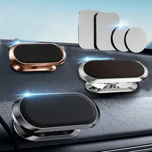 Magnetic Car Phone Mount 2 Pack with 4 Metal Plates 360 Rotation Universal Dashboard Adhesive Holder for iPhone & All Phones Super Magnet Strong Hold Portable Car Use
