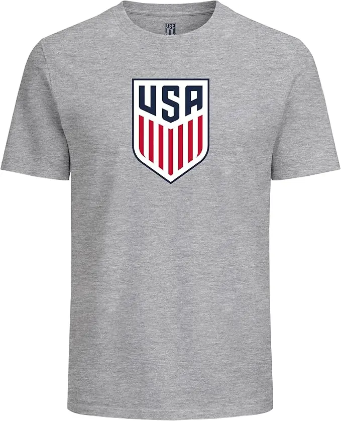 U.S. Soccer Federation USWNT Adult Logo T-Shirt - Grey Solid Design