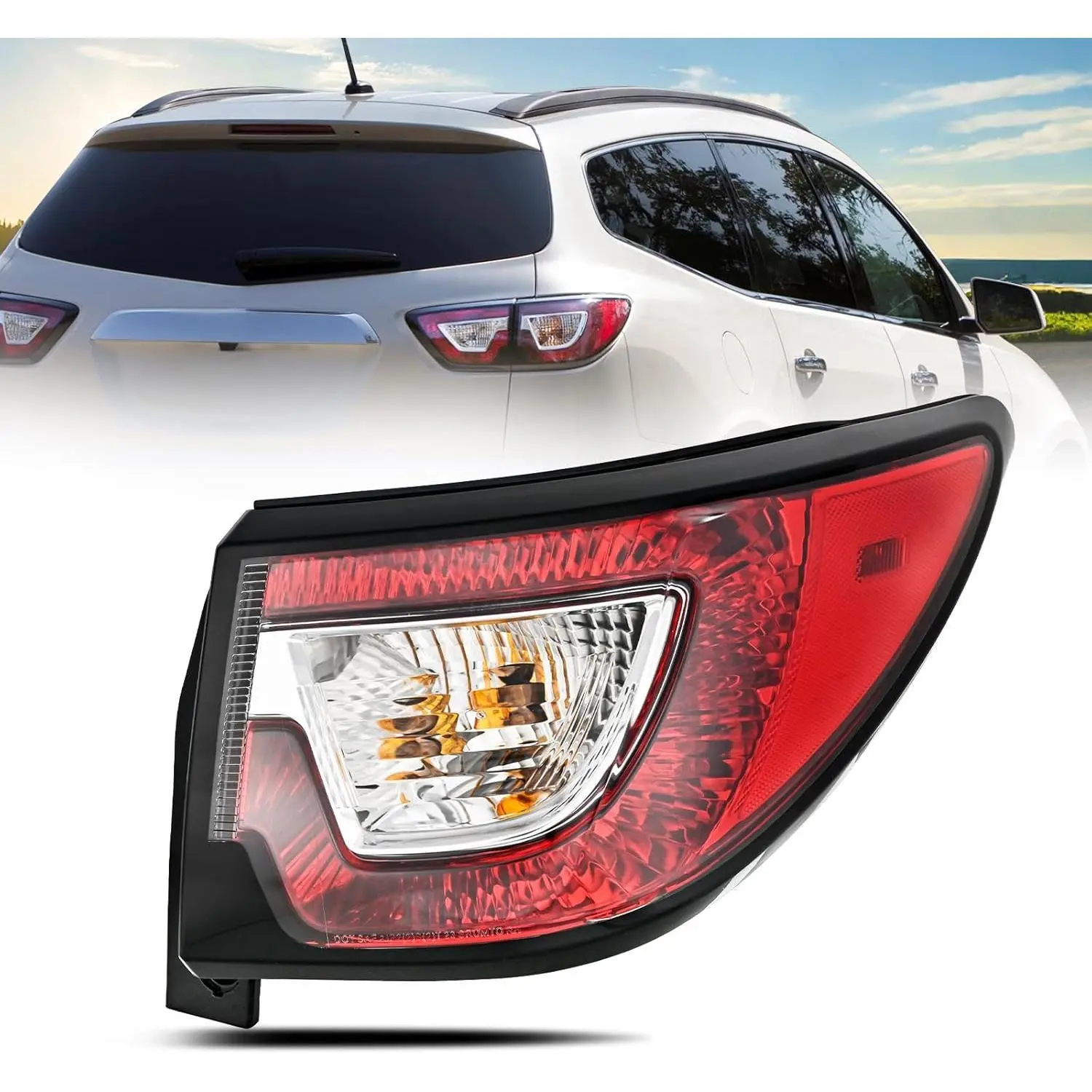 Nilight OE-Style Passenger Side Taillight Assembly for 2013-2017 Chevy Traverse - Sealed Housing, High-Impact Build, Included Bulb, Brake/Turn Function, Night Safety Enhancement