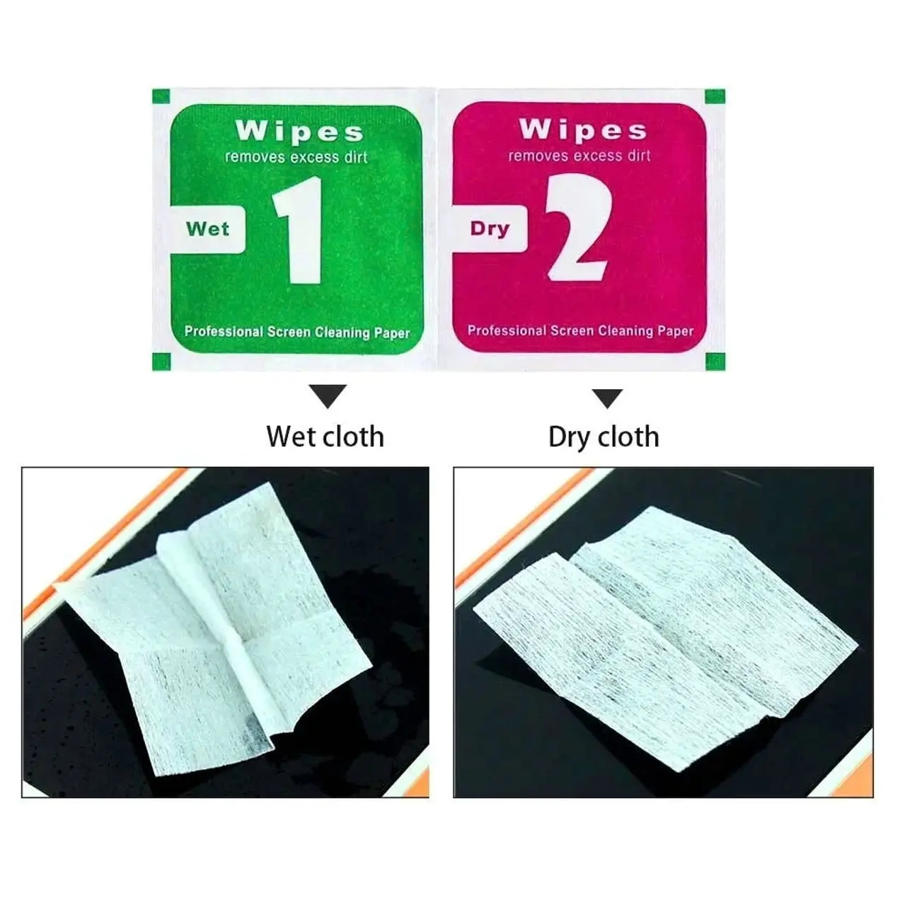 Screen cleaning wipes ( Free gift not for sale) for iPhone & Galaxy - Dual Layer Polycarbonate with Precision - Matte/Glossy Finish - Custom Fit for Everyday Durability