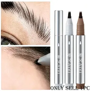 Natural Look Multi-Fork Eyebrow Pen, All Day Wear, Hair-Like Strokes, Waterproof Sweat Resistant, For Eyebrow & Hairline, No-Makeup Makeup Look