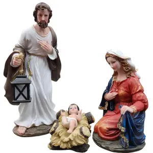 San Jose, Maria y Jesus 16" Inches Tall  Misterio Santo Estatua St Saint Joseph, mother mary and Jesus