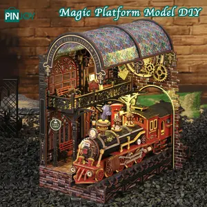 Magic Platform Model DIY Toy House Craft Kit, Wooden DIY Kit, 3D Puzzle Building Set for Adults & Teens, Creative Furniture Decoration Gift Choice