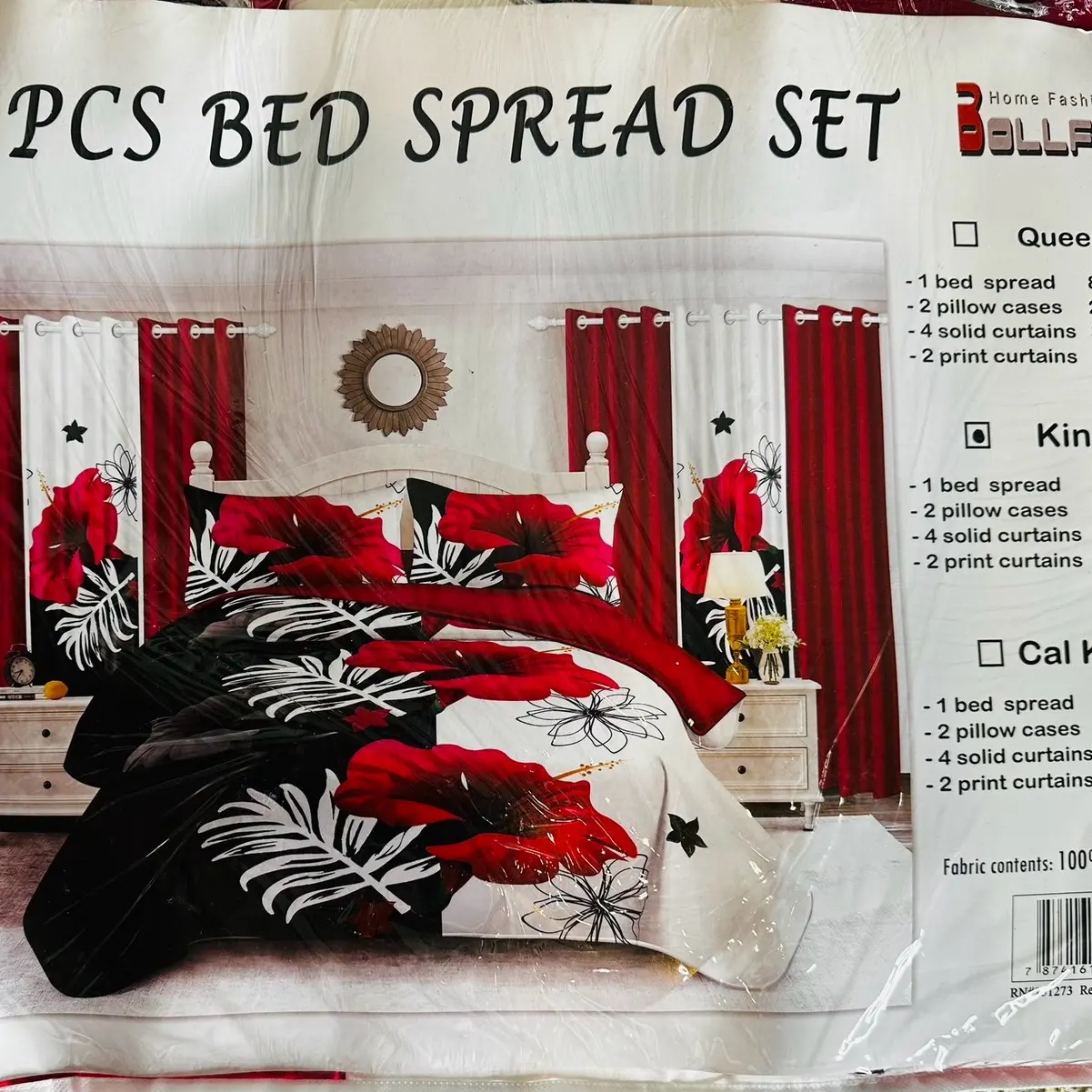 9 Pc King Bed Quilt with matching curtains