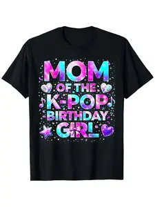 Men's K-Pop Korean Music T-Shirt - Mom of The K-Pop Birthday Tee, Ultra Soft Breathable Moisture-Wicking Crew Neck Shirt, Casual Summer Wear Suitable for - Comfort & K-Pop Fan Apparel
