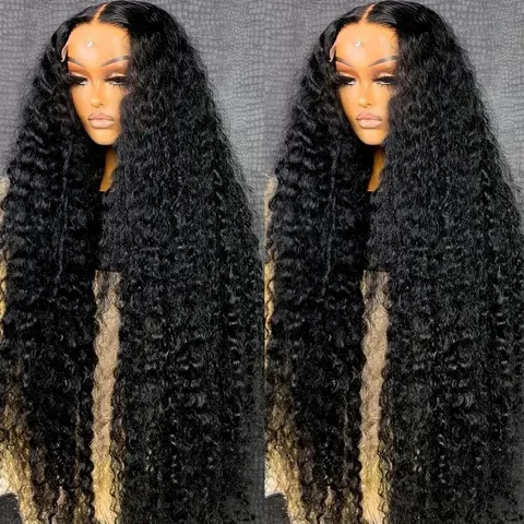 BLING HAIR Female 13x6/13x4 HD Lace Front Deep Wave Human Hair Wig, 180% Density Brazilian Remy, Pre-Plucked Hairline, Heat Resistant, 36-40in, Adjustable Strap, 13x6 Wig Extensions, Deep Wave Wig, 13X6 Human Hair Wig
