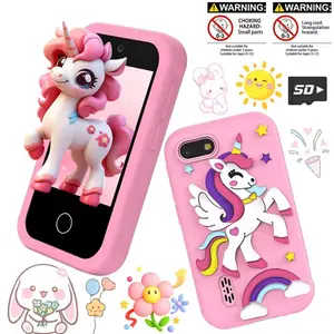 Kids Toy Phone, Educational, 2.8-Inch Touch Screen, Front & Rear Cameras, Silicone Protective Case, Multi-Function Photo Video Apps, Various Games, For Outdoor Travel & Family Gatherings, Ideal Birthday Gift For 3-12 Year Old Boys & Girls