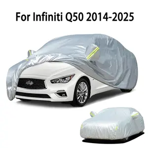 Car Cover, 1 Count 190T Car Cover with Reflective Warning Strip, Sunscreen Heat Insulation Dustproof Car Cover for Infiniti Q50 2014-2025