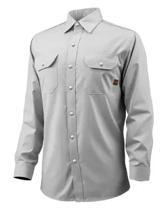 【fathersdaygift】VEVOR FR Shirts for Men, 7oz. Flame Resistant Welding Jacket, Machine Washable Cotton Heat-Resistant Welding Shirt, Meets ATPV 9.2 Cal/cm² Arc Rating - L Size