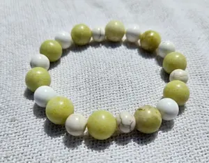 Crystal Bracelets with Natural Crystals Yellow Turquoise and Magnesite