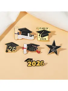 1pc Graduation Season Doctoral Cap Badge Metal Alloy Oil-Dipped Bachelor's Cap Commemorative Gift Student Gift Brooch Durable Metal Pins