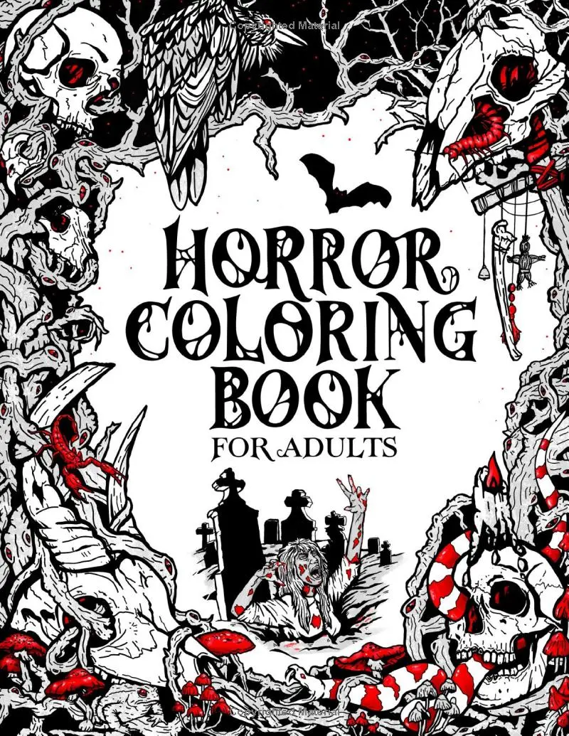 Adult Horror Coloring Book - Deena Stone Paperback for Stress Relief, Featuring Sinister Creatures, Monsters, Ghosts, Dark Fantasy Abandoned Mansions, Mythical Beasts