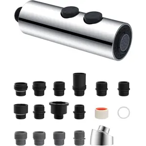 Metal Pull Down Kitchen Faucet   with 15 Adapters, Sink  , 2 Function  Nozzle Compatible with ,  Standard, , Kohler Faucets, Chrome ()