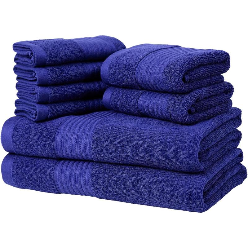 100% Cotton Bath Towel Set - Soft & Absorbent | 2 Oversized Bath Towels, 2 Hand Towels & 4 Washcloths | Long-Lasting, Skin-Friendly, Breathable College Dorm Room Supplies, Fluffy, Absorbent Quick Dry, Gift
