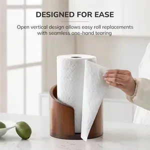 Wooden Tissue Holder | Home Roll Paper Organizer for Living Room & Bedroom Desktopd