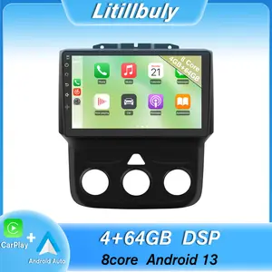 Car Stereo for Dodge Ram 2013-2019 (Manual AC) touch screen has Android Auto Wireless Carplay, Bluetooth WIFI supports GPS Navigation