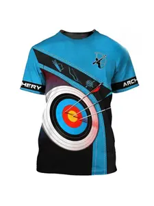 Archery sports T-shirt men's summer short sleeved T-shirt archery enthusiast new men's archery T-shirt top breathable and comfortable quick drying