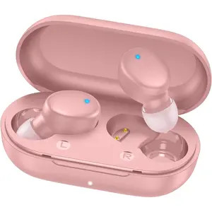 S8 Mini  Earbuds  5.3 in Ear Light-Weight Headphones,60Hrs Playtime Ear Buds with  Case, Headsets, Sound with Deep Bass for -Pink