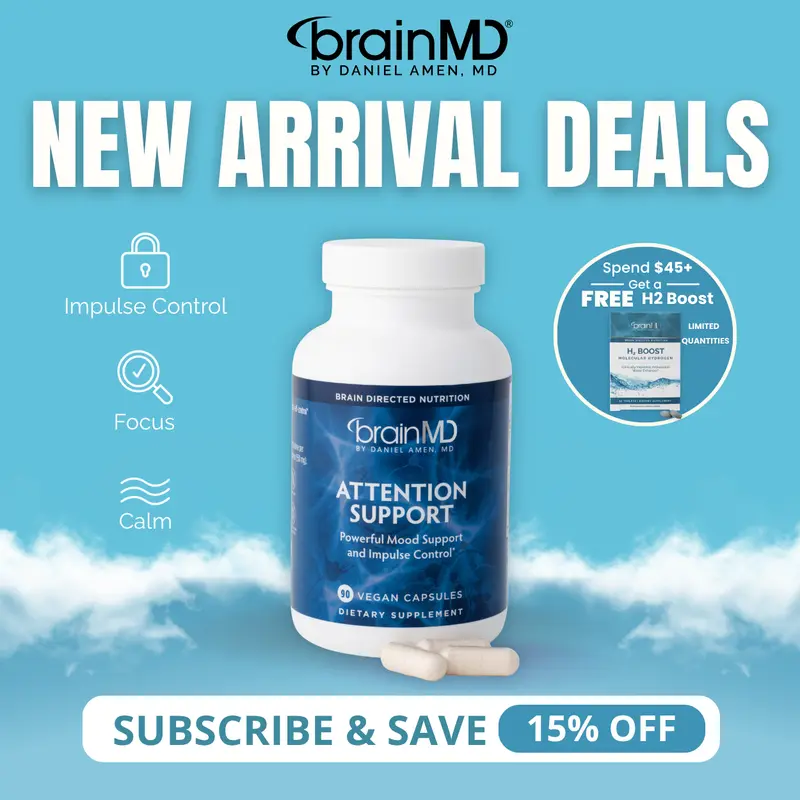 Attention Support | BrainMD | 90 Capsules | Focus & Attention Support | Calm Behavior & Impulse Control Support | Pycnogenol with PhosphatidylSerine & Choline