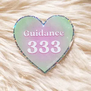 Angel Number Heart Sticker - Manifest Protection Alignment +