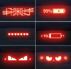 YZ For Tesla Model Y Car High Mounted Brake Lamp Carbon Car Brake Projection Board PVC Soft Decal Top Tail Light Emblem Stickers