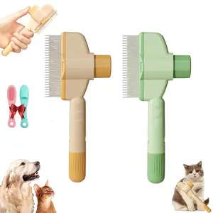 Pet Lover's Gift - Self-Cleaning Pet Comb for Dogs & Cats - Dual-Length Stainless Steel Teeth for Shedding, Tangles & Flea Removal | Easy-Clean Grooming Tool for Long & Short Hair, Ideal for Cats, Dogs & Small Pets