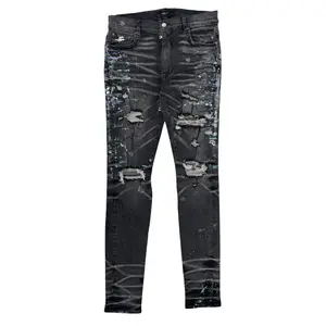 Amiri Paint Splatter Grey Skinny Jeans - Lightly Worn