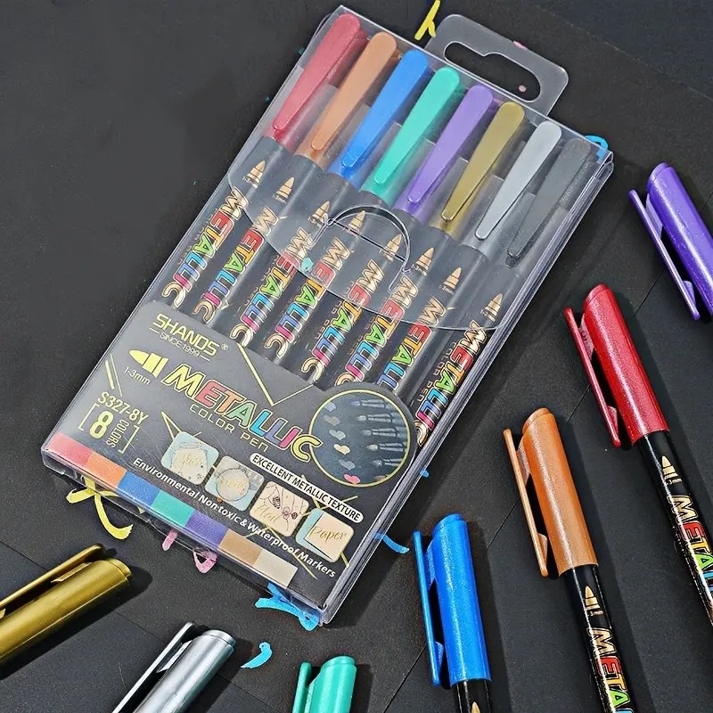 Body Paint Pen Temporary Tattoo Pen Fiber Tip Smooth Drawing Metallic Water-Based Ink Ideal for DIY Body Art & Painting Supplies