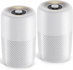 P60 Air Purifier 2 Pack, YARIKI Small Bedroom Air Purifier with Aromatherapy & Nightlight, 24dB Ultra-Quiet, Effectively Removes Smoke, Dust & Pet Odors, Multi-Functional Air Purifier, Portable for Kitchen, Dorm, Bedroom & Pet Room