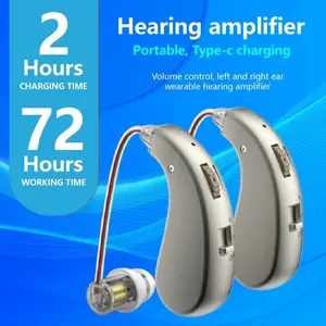 2pcs Ear Hook Sound Amplifier, Personal Audio Booster, Left Right Ear Wear, Abs Material, Suitable for Adults, Noise Collector, Rechargeable Hearing Aids
